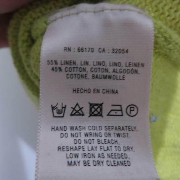 MOTH Antrhopologie Womens Sz M Green Knit Short Sleeve Top Bow Tie Back Linen - Picture 8 of 9